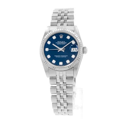 Rolex Datejust 31 68274 Factory Blue Diamond Dial Steel Jubilee Ladies Watch