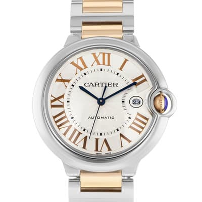 Cartier Ballon Bleu 42mm W6920095 3765 Steel Rose Gold Automatic Mens Watch