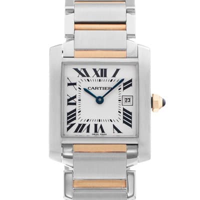 Cartier Tank Francaise W51012Q4 2465 25mm Medium Steel Yellow Gold Ladies Watch