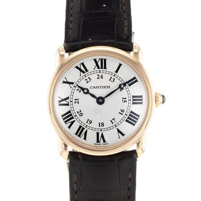 Cartier Ronde Louis W6800151 2886 29mm Yellow Gold Leather Ladies Watch