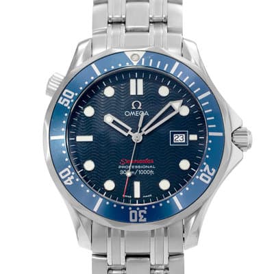 Omega Seamaster 2221.80 41mm Blue James Bond Steel Quartz Mens Watch 2010