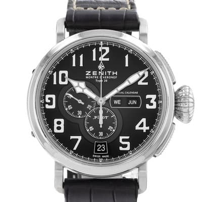 Zenith Pilot Type 20 03.2430.4054/21.C721 Black Annual Calendar Mens Watch