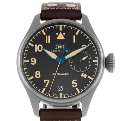 IWC Big Pilot IW501004 46mm Heritage Black Titanium Brown Mens Watch 2020