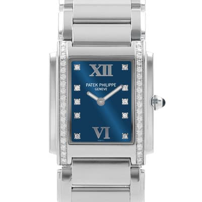 Patek Philippe Twenty 4 4910/10A-012 Blue Factory Diamond Steel Ladies Watch