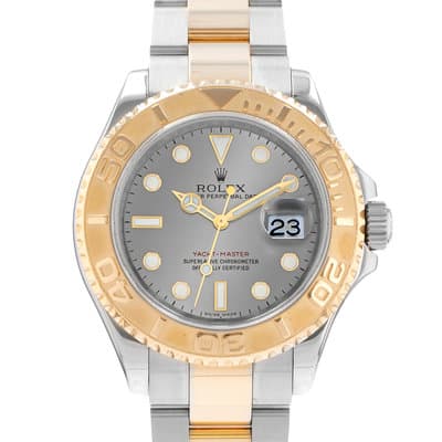 Rolex Yacht-Master 40 16623 Grey Steel Yellow Gold Oyster Mens Watch 2010 Card