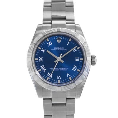 Rolex Oyster Perpetual 31 177210 Blue Roman Steel Oyster Ladies Watch 2006