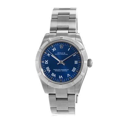 Rolex Oyster Perpetual 31 177210 Blue Roman Steel Oyster Ladies Watch 2006