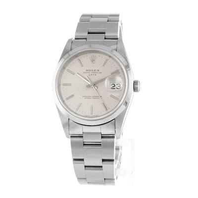 Rolex Oyster Perpetual Date 34 15200 Silver Index Steel Oyster 1993 Mens Watch