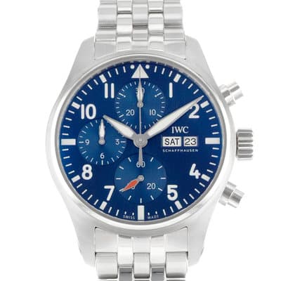 IWC Pilot Chronograph IW388102 41mm Blue Stainless Steel Mens Watch 2022