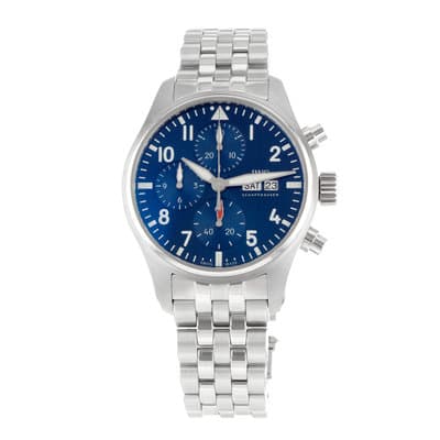 IWC Pilot Chronograph IW388102 41mm Blue Stainless Steel Mens Watch 2022