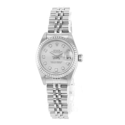 Rolex Datejust 26 79174 Silver Diamond Steel White Gold Ladies Watch 1999
