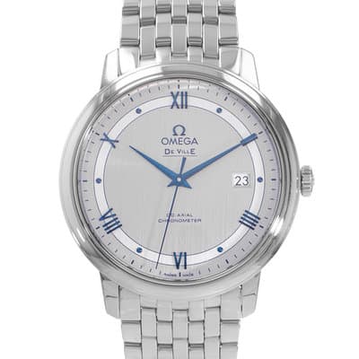 Omega De Ville Prestige 424.10.40.20.02.001 40mm Silver Roman Steel Mens Watch