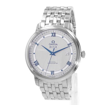 Omega De Ville Prestige 424.10.40.20.02.001 40mm Silver Roman Steel Mens Watch