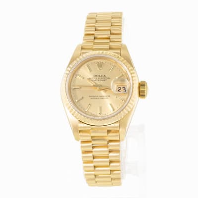 Rolex Datejust 26 69178 Champagne Index Yellow Gold Presidential Ladies Watch