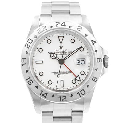 Rolex Explorer II 16570 40mm Polar White Index Steel Oyster GMT Mens Watch
