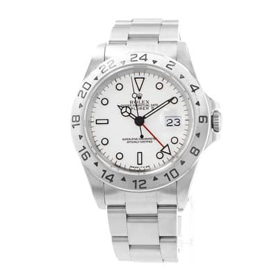 Rolex Explorer II 16570 40mm Polar White Index Steel Oyster GMT Mens Watch
