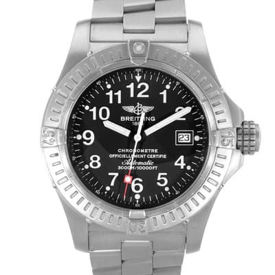 Breitling Avenger Seawolf E17370 44mm Black Arabic Titanium Mens Watch