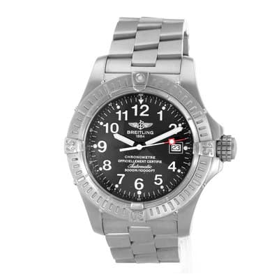 Breitling Avenger Seawolf E17370 44mm Black Arabic Titanium Mens Watch