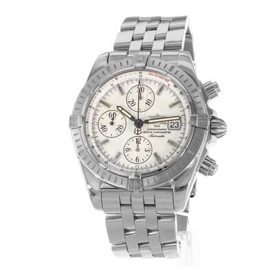 Breitling Chronomat Evolution A13356 44mm Mother of Pearl Steel Mens Watch