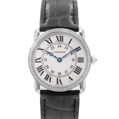 Cartier Ronde Louis WR000251 2887 29mm Silver Roman White Gold Ladies Watch 2010
