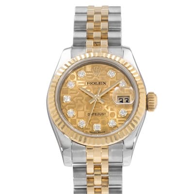 Rolex Datejust 26 179173 Factory Gold Diamond Jubilee Ladies Watch 2013