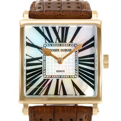 Roger Dubuis Golden Square G40 40mm Mother of Pearl Yellow Gold Mens Watch