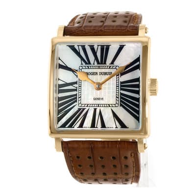 Roger Dubuis Golden Square G40 40mm Mother of Pearl Yellow Gold Mens Watch
