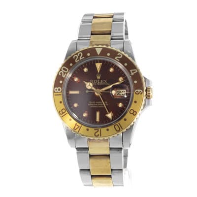 Rolex GMT-Master 16753 40mm Root Beer Nipple Vintage Patina Mens Watch 1979