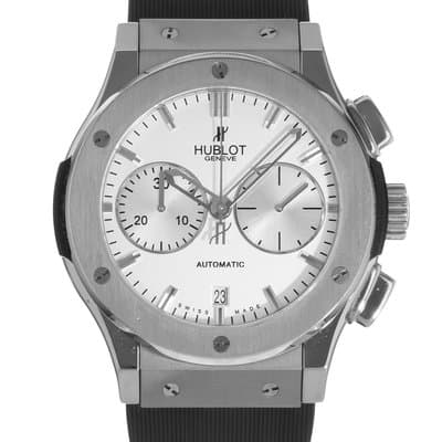 Hublot Classic Fusion 521.NX.2610.RX 45mm Silver Chronograph Mens Watch 2015