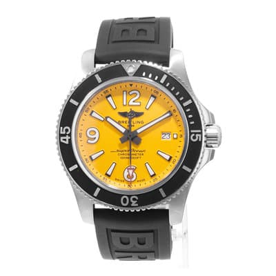 Breitling Superocean 44 A17367 44mm Yellow Diver Steel Rubber Mens Watch 2020