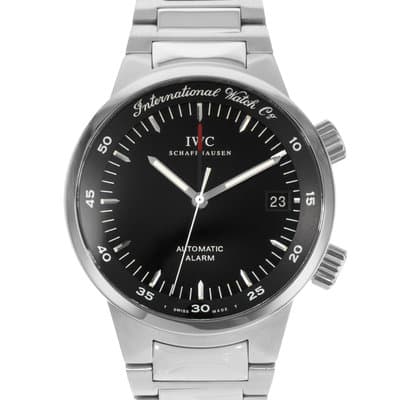 IWC GST IW353702 40mm Black Alarm Index Steel Automatic Mens Watch 2002