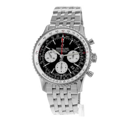 Breitling Navitimer 1 B01 Chronograph AB0121 Black Dial Steel Mens Watch