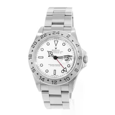 Rolex Explorer II 16570 40mm White Index Steel Oyster Automatic Mens Watch