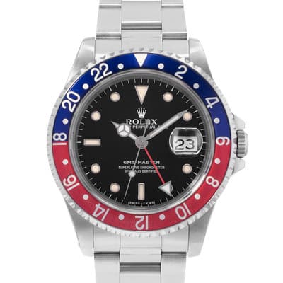 Rolex GMT-Master 16700 40mm Pepsi Black Index Steel Oyster Mens Watch 1997