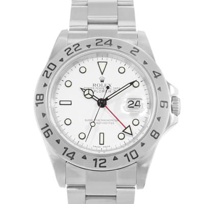 Rolex Explorer II 16570 Vintage White Polar GMT Steel Oyster Mens Watch 2005