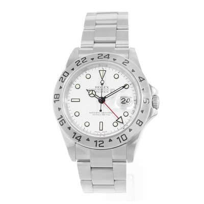 Rolex Explorer II 16570 Vintage White Polar GMT Steel Oyster Mens Watch 2005