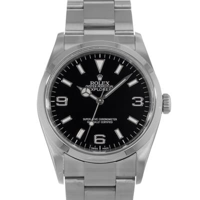 Rolex Explorer 36 114270 Black Arabic Steel Oyster Automatic Mens Watch 2006