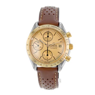 Omega Speedmaster Date 3311.10 38mm Gold Index Steel Vhronograph Mens Watch 1997