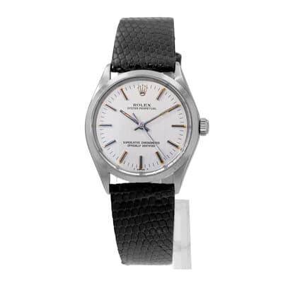Rolex Oyster Perpetual 34 1002 Vintage Silver Index Steel Mens Watch 1972