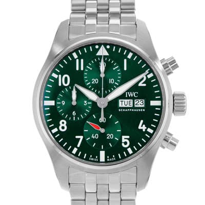 IWC Pilot Chronograph IW388104 41mm Green Arabic Chronograph Mens Watch 2022
