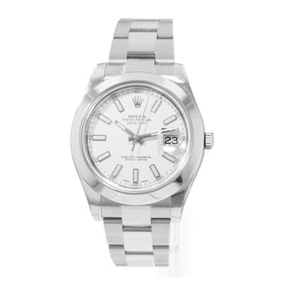 Rolex Datejust II 116300 41mm White Index Steel Mens Watch With Stickers 2015