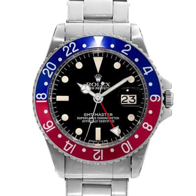 Rolex GMT-Master 1675 40mm Pepsi Black Steel Oyster Automatic Mens Watch 1966