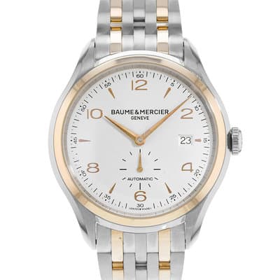 Baume & Mercier Clifton M0A10140 39mm Silver Steel Gold Mens Dress Watch 2020