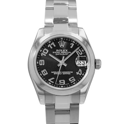 Rolex Datejust 31 178240 Black Arabic Steel Oyster Automatic Ladies Watch 2005