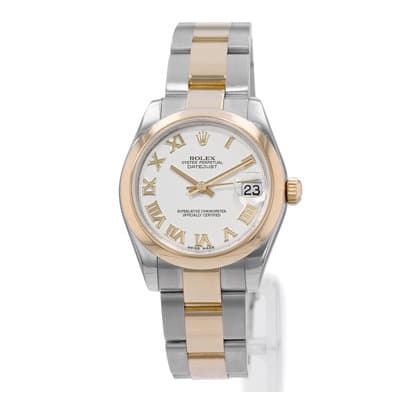 Rolex Datejust 31 178243 White Roman Steel Yellow Gold Oyster Mens Watch 2011