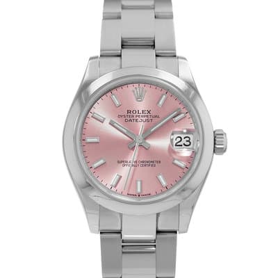 Rolex Datejust 31 278240 Pink Stick Roman Steel Oyster Automatic Ladies Watch