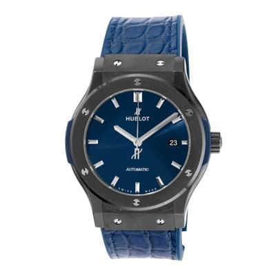 Hublot Ceramic Blue 511.CM.7170.RX 45mm Blue Index Ceramic Mens Watch 2021