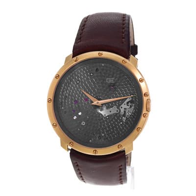 Guy Ellia Time Space RS 2388 LV1 46mm Large Rose Gold Manual Mens Watch 2010