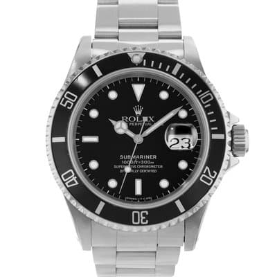 Rolex Submariner Date 16610 40mm Black Steel Oyster Automatic Mens Watch 1991