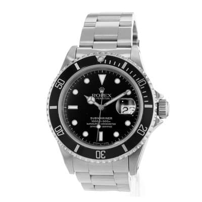 Rolex Submariner Date 16610 40mm Black Steel Oyster Automatic Mens Watch 1991